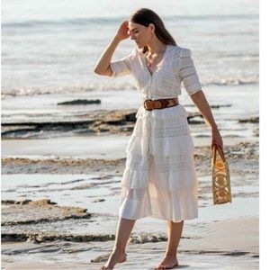 LoveShackFancy Rebecca Dress in Antique White Medium NWT